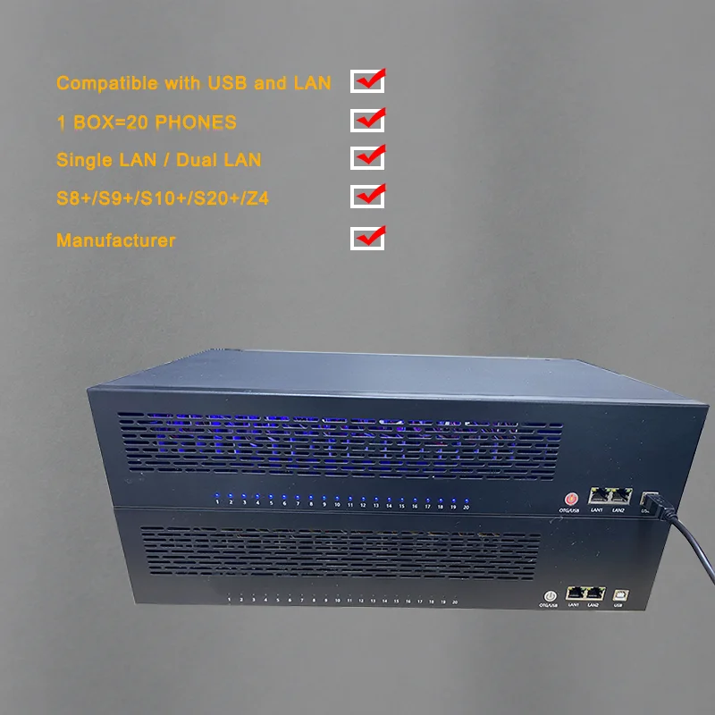 Mobile Farm Box Is Suitable for S8/S9/S10/S20 Model P30 With Dual LAN Ports, USB, and OTG Control Devices
