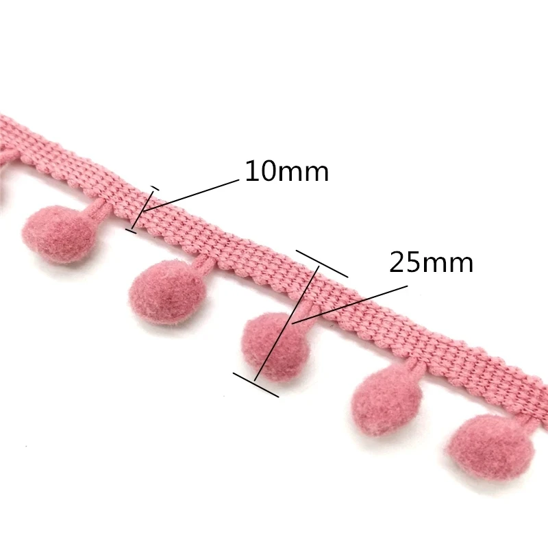 2 jardy 2cm szerokość wykończenie z pomponikami MINI perła pompon wstążka z frędzlami szycie koronki Kintted tkaniny ręcznie DIY akcesoria