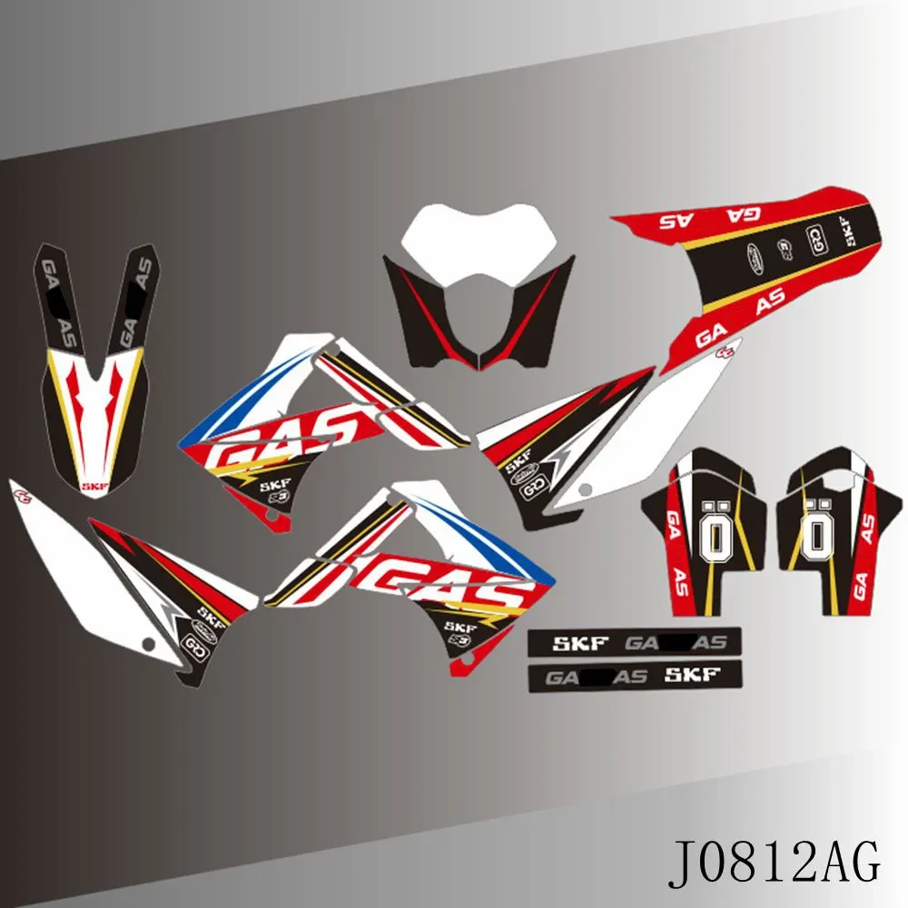 For Gas Gas GASGAS EC 125 200 250 300 450 2010 2011 Graphics Decals Stickers Background Custom Number