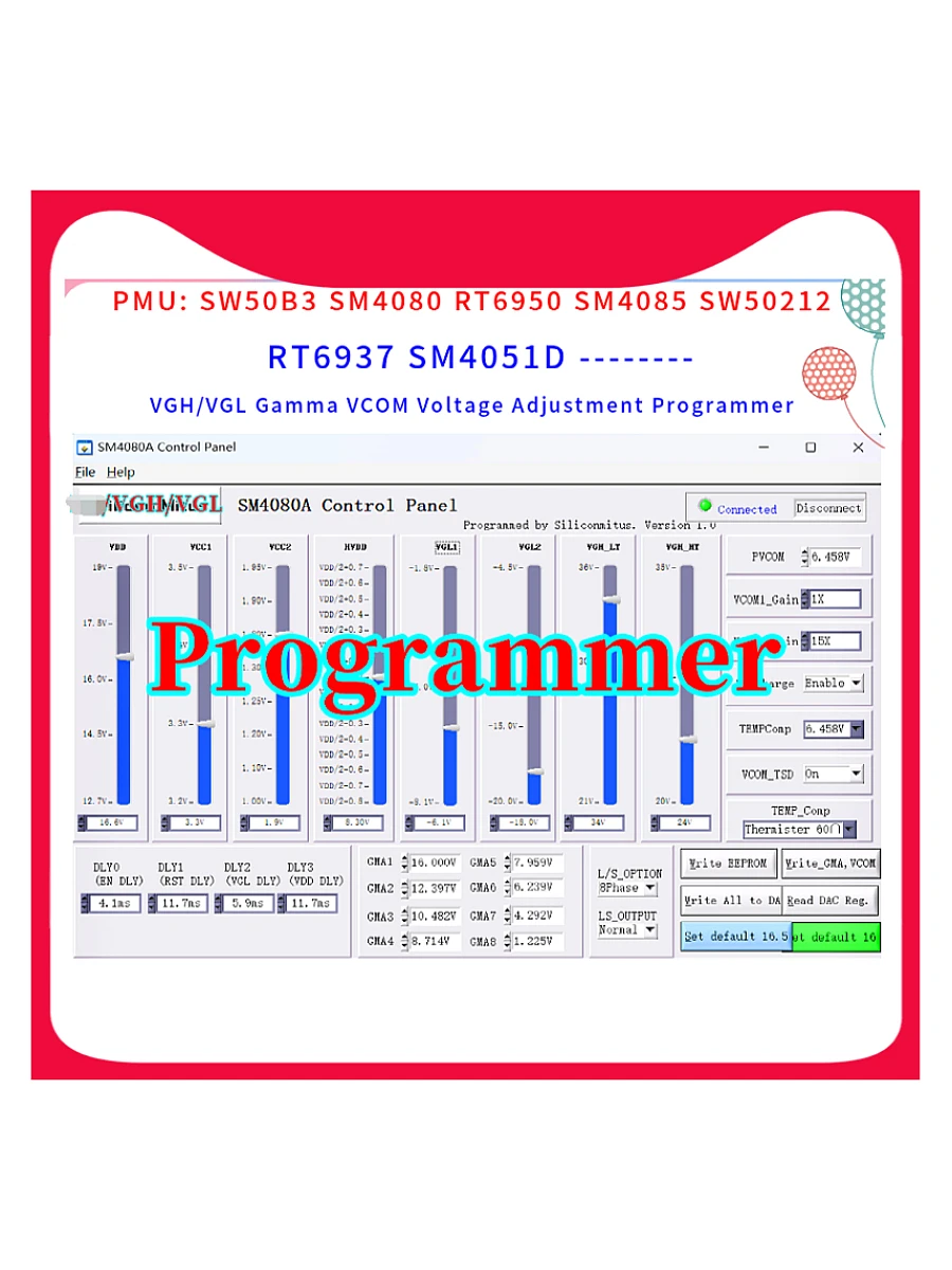 lg tcon vgh vgl vcom gamma voltage regulator programmer