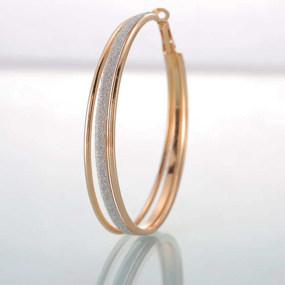 Chunky Hoop Earrings Large Thick Hoop Earrings Exaggerated Frosted Wide Hoop Earrings Minimalist Hoop Earrings Jewelry for Women