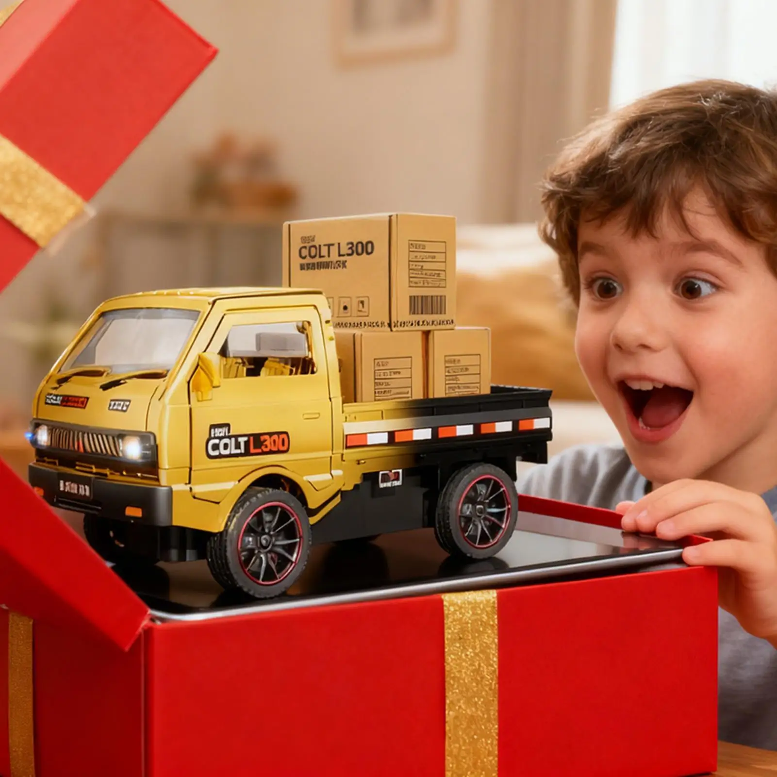 شاحنات RC تلعب السيارة مع شاحنات خفيفة وصوتية للأولاد للعب الداخلي والخارجي في السباق في الفناء الخلفي وعيد الميلاد وعيد الميلاد