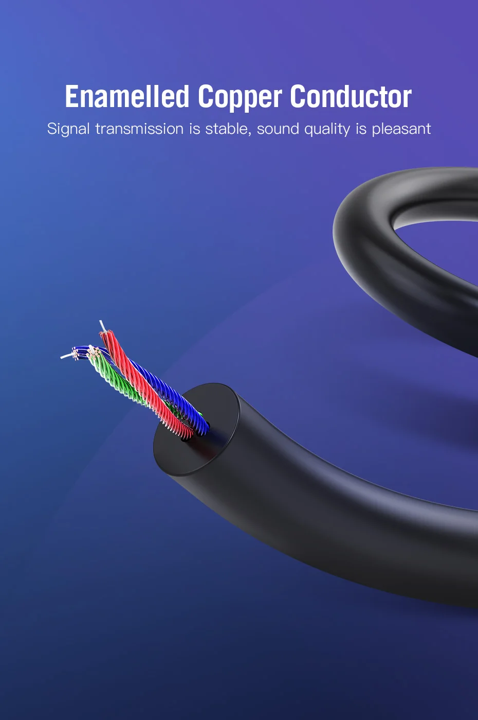 Vention 3,5 auf 2,5 Aux-Kabel, 3,5 mm auf 2,5 mm Audiokabel für Kopfhörer, Aux-Lautsprecher-Verbindungskabel, 2,5 auf 3,5 – Detail 8