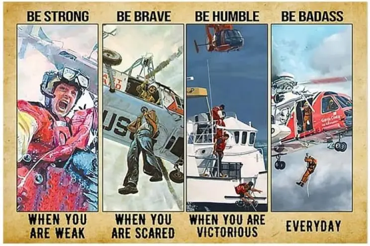 Coast Guard Be Strong Be Brave Be Humble Retro Metal Tin Sign Vintage Aluminum Sign For Home Decor Room Metal Decor 8x12