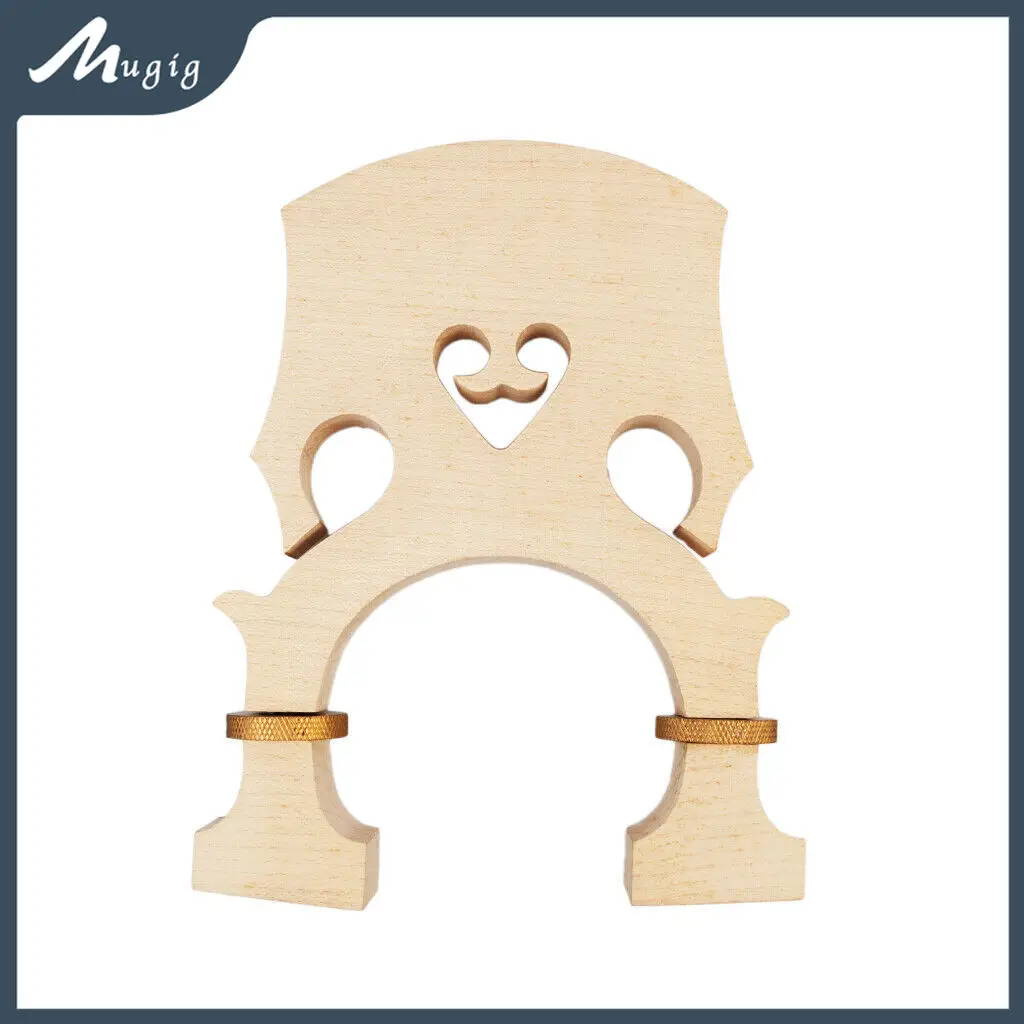 

Mugig Adjustable Double Bass Bridge 1/2 3/4 4/4 Size Bass Standard Maple Wood Bass Bridge For Violin Family Upright Basses DIY