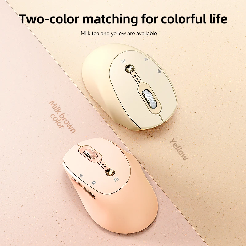 M7 AI Mouse Suara Cerdas Bluetooth 2.4G Nirkabel Pengisian Daya Tipe-C Input Suara Menulis Terjemahan Tablet Macbook AirM Laptop