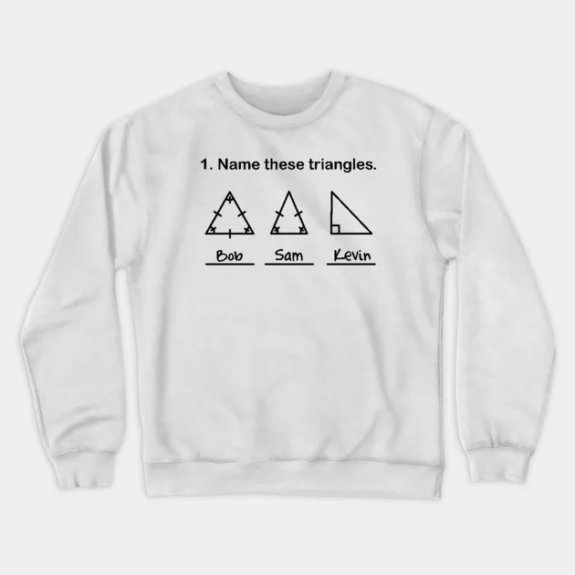 

Autumn and Winter Style Math - Humor Sweatshirt, "Triangle Naming Joke" Graphic for A Trendy and Witty Look
