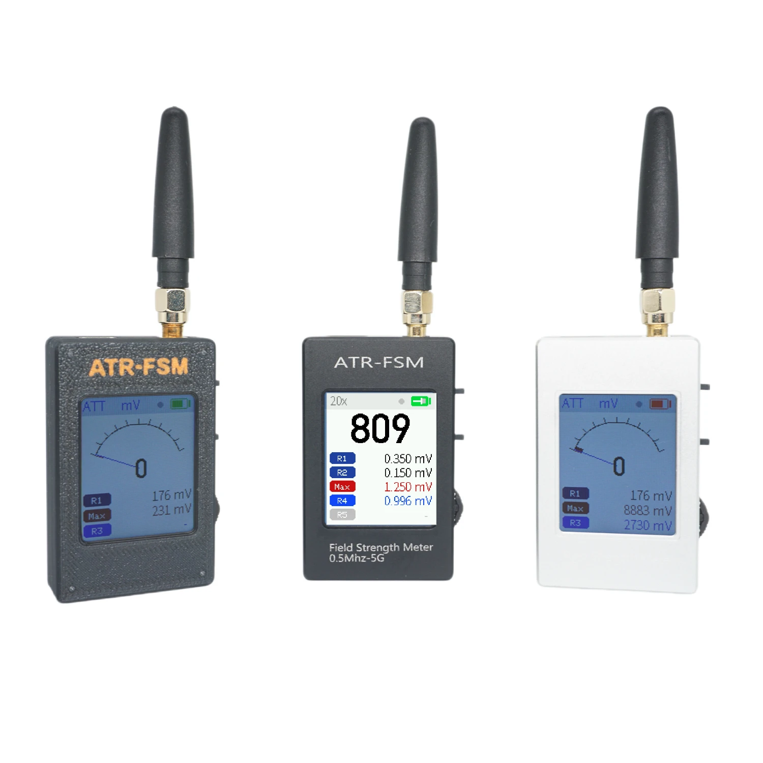 ATR-FSM RF Signal Meter 0.5MHz-5GHz Portable RF Power Detector 16-Bit ADC Spectrum Analyzer with Color Display