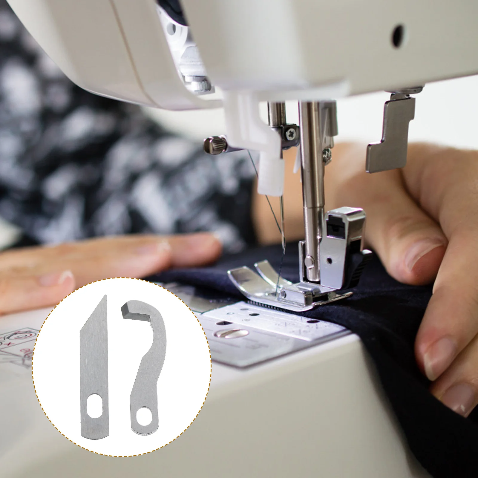 2 قطعة شفرات الاوفرلوك العلوي والسفلي السكاكين استبدال أجزاء آلة سيرجر المنزلية الخياطة اكسسوارات حادة #6