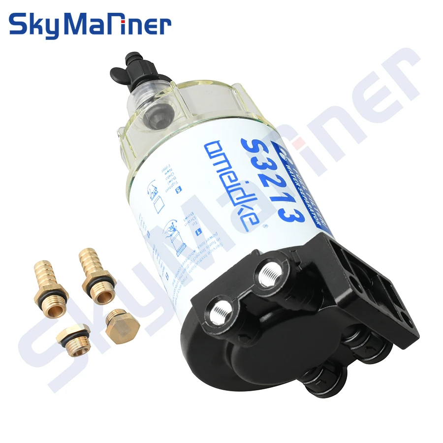 Fuel Filter S3213 Marine Fuel Water Separator 3/8' Barb X 1/4' NPT Fit for Marine Outboard Motor Mercury 35-60494-1