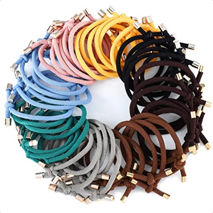 

48 Pcs Colorful Knotted Hair Ties Adjustable Hair Ties Bow Elastic Without Damage Ponytail Holders for Women Girls