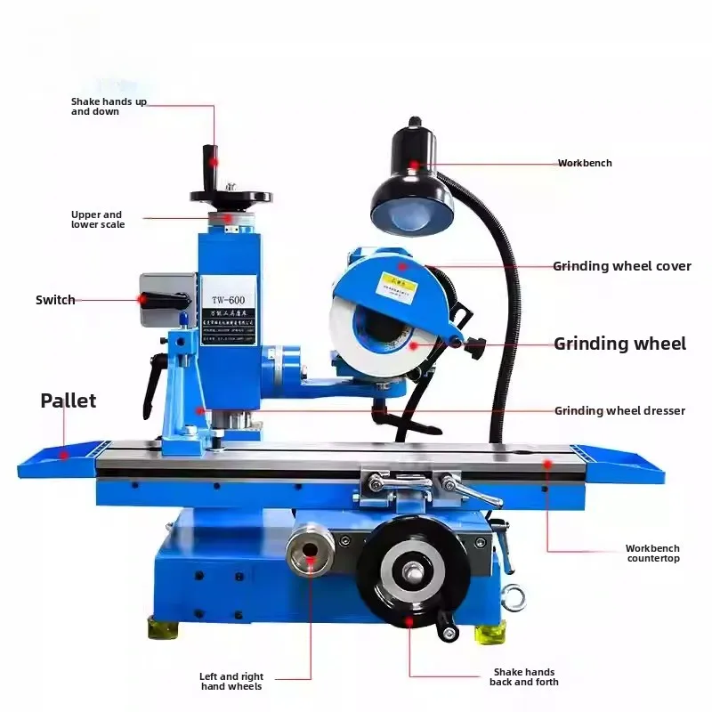 Custom Small Flat Grinder 600, Universal Multifunction Tool Grinder with Suction Cup Cabin for Sharpening and Polishing