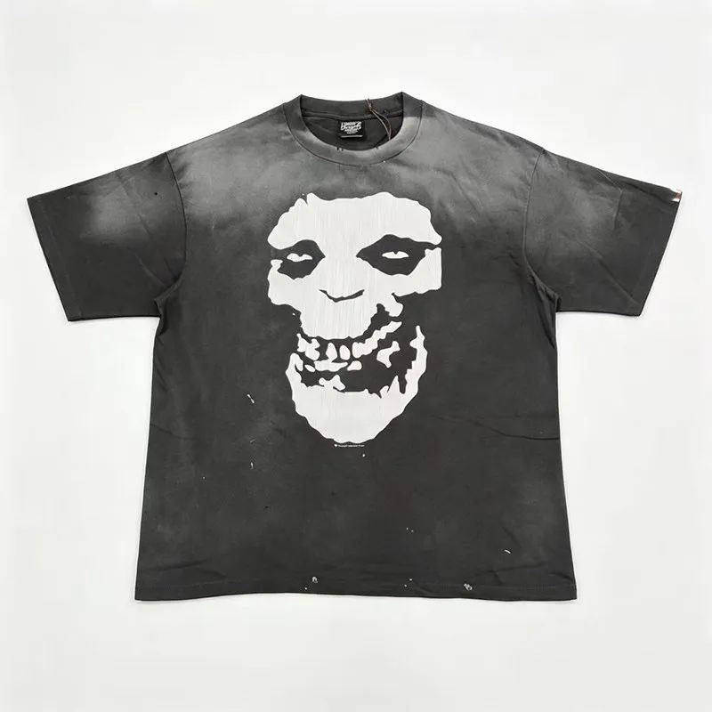

Saint MXXXXX Misfits Ape Logo Vintage Tee Trendy Casual Printed Short Sleeve T-shirt