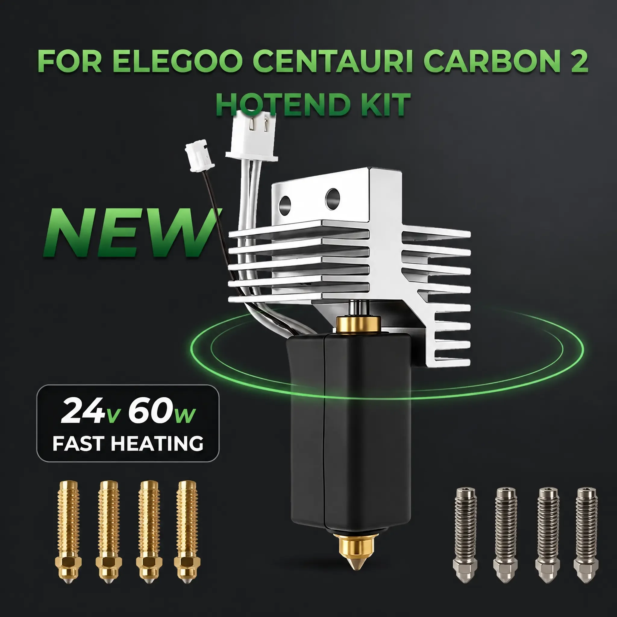 

Upgrade Ceramic Hotend for Elegoo Centauri Carbon 2 Hotend Kit Hot End Steel Hardened Steel Print Head Nozzle 3D Printer Parts