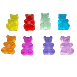 10 Cute Cartoon Crystal Transparent Bear Resin Flat Back Scrapbook DIY Ornament Jewelry Accessories 064