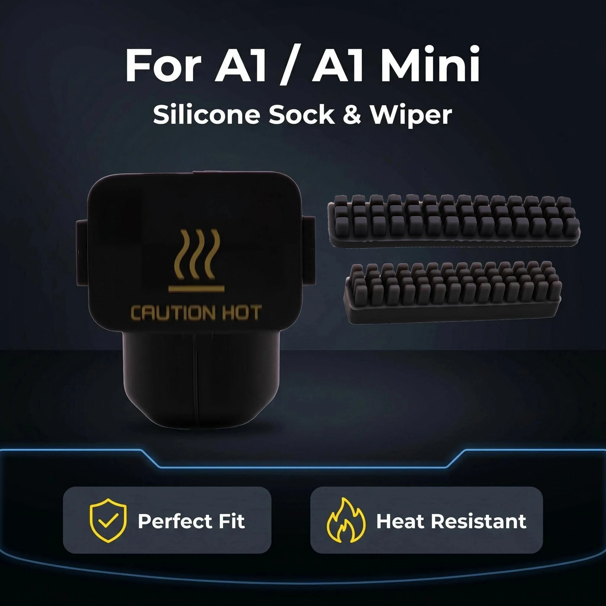 

A1/A1 Mini Hotend Silicone Sock with A1 Mini Nozzle Wiper, 3D Print Cleaning Brush Tool Kit Compatible for Bambu Lab A1/A1mini