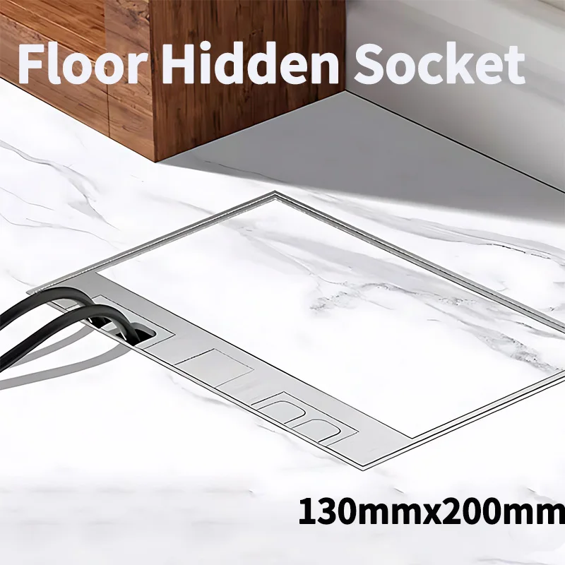 

Ultra-thin Embedded Invisible Floor Socket, Concealed 304 Stainless Steel Ground Plug Socket Built-in EU FR UN US Socket Outlets