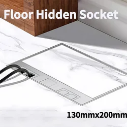 Ultra-thin Embedded Invisible Floor Socket, Concealed 304 Stainless Steel Ground Plug Socket Built-in EU FR UN US Socket Outlets