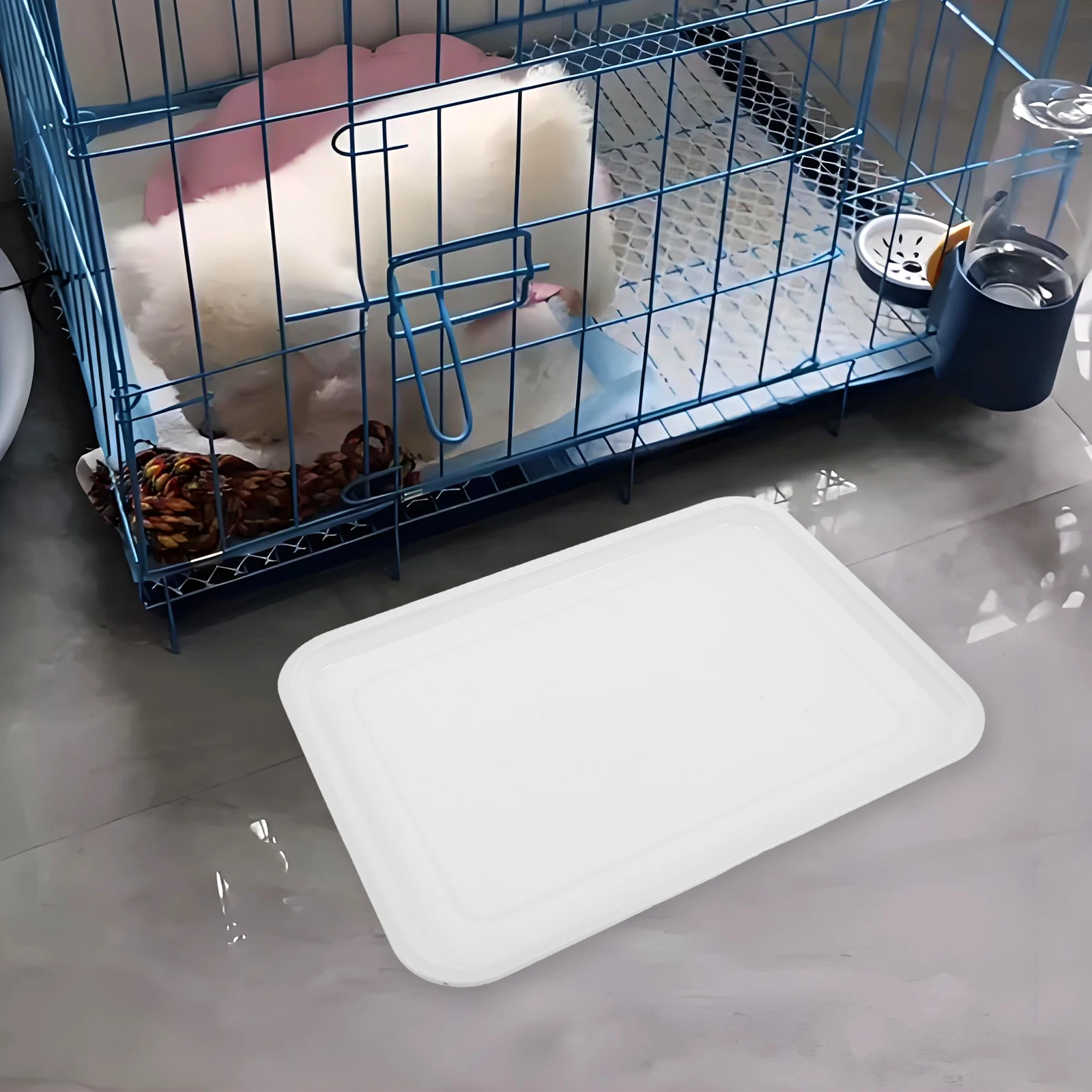 Scatola di plastica 38X28Cm Pan multifunzionale a tenuta stagna Gabbia di ricambio con fondo per cuccioli di gatto Conigli Vaschetta per WC facile da pulire