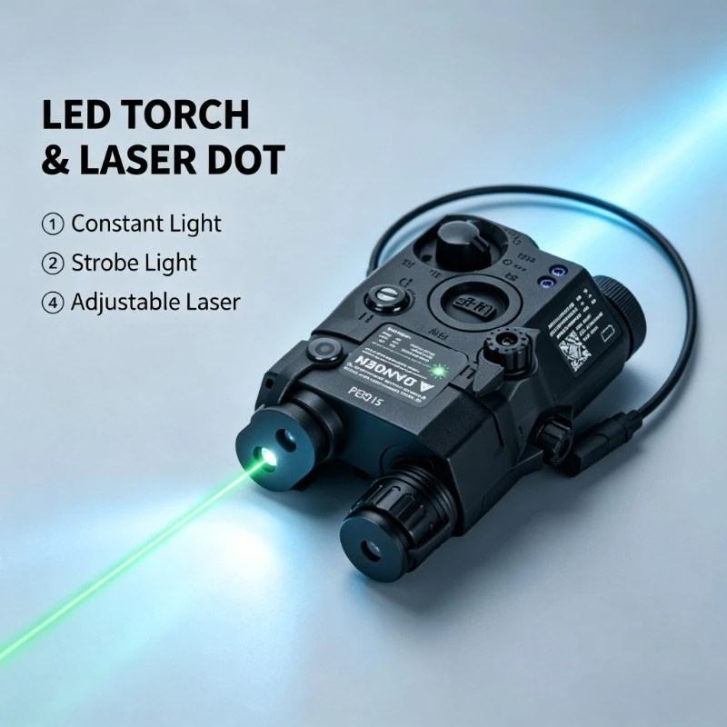 Dual‑Mode Light Nylon Indicator Custom Cosplay Props PEQ15 Adjustable Dot Decor Hardware