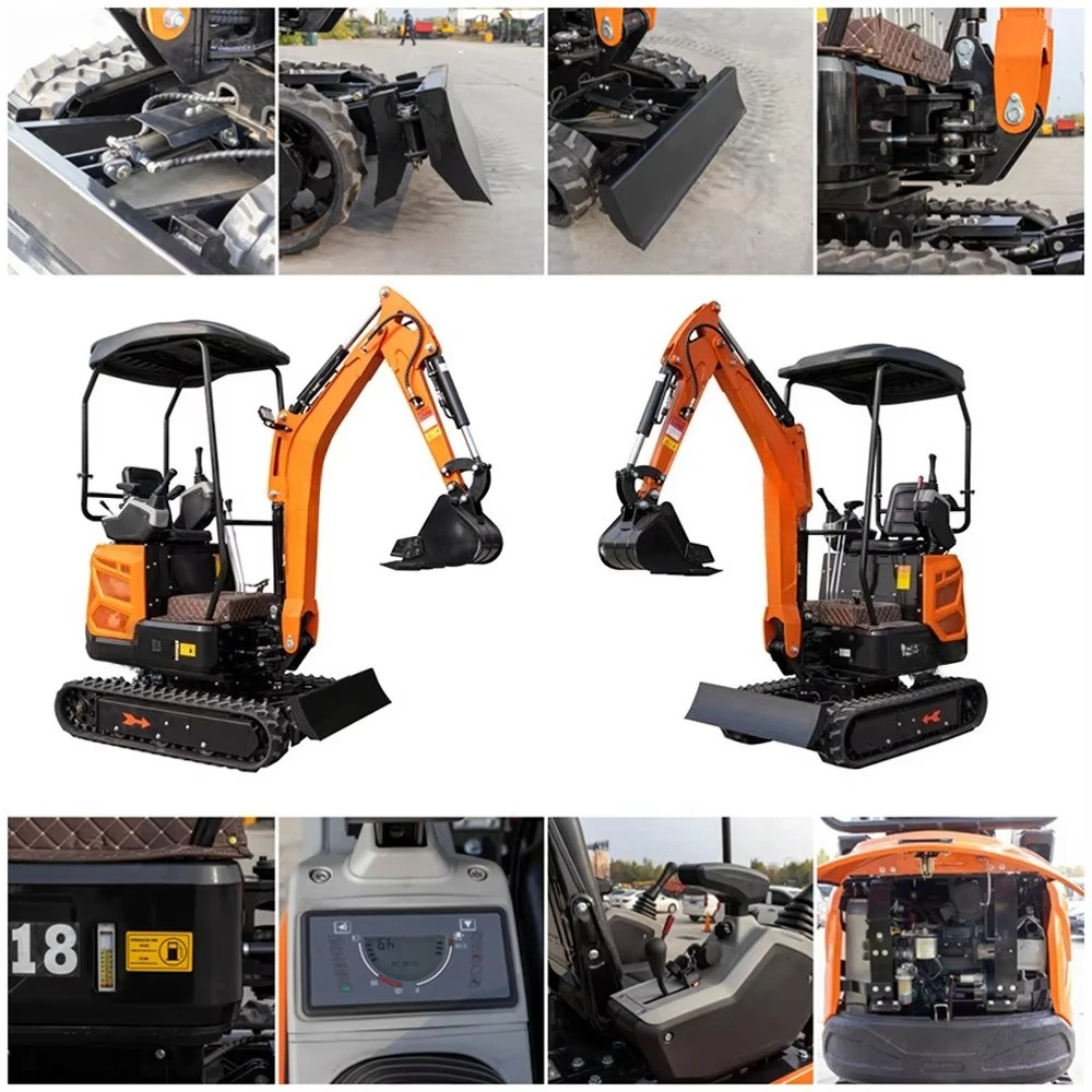 حفارة صغيرة 1 طن مسارات مطاطية حفارة حفار هيدروليكي صغير للمزرعة