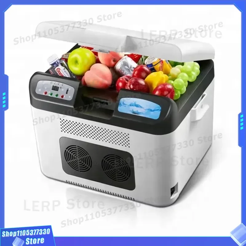 Portable 12V 24V Car Mini Fridge Compact Cooler Box for Vehicle Travel Camping Outdoor Use Electric Refrigerator Small Size