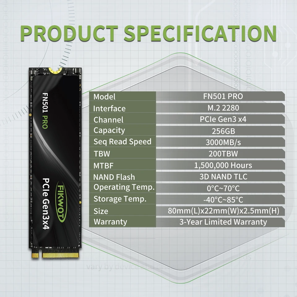 Fikwot FN501 Pro 2TB NVMe SSD 新品 Amazon.com: Fikwot FN501 Pro 2TB NVMe SSD - M.2 2280 PCIe Gen3 x4