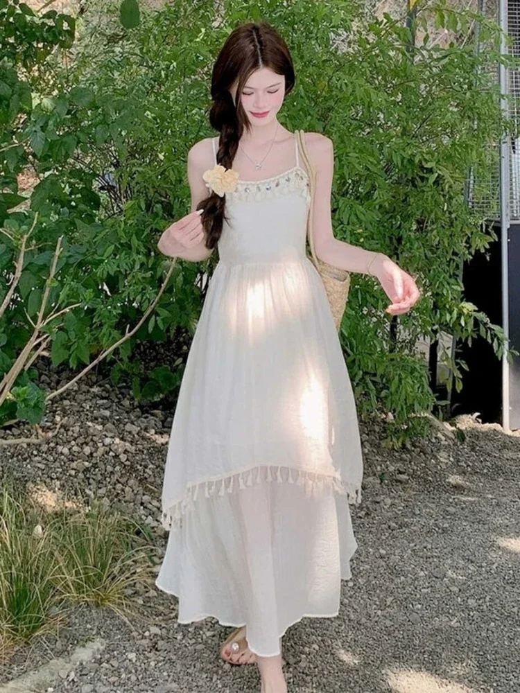 knee length dresses for ladies PRETTYGARDEN Womens Summer Boho Maxi Dress Casual Sleeveless Square Ne main image 1