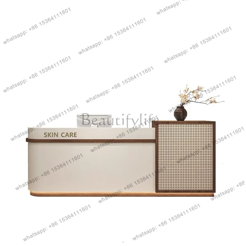 Factory Direct Sales Nordic Cream Style Cashier Front Desk Modern Simple Clothing Store Reception Desks Restaurant Beauty Salon