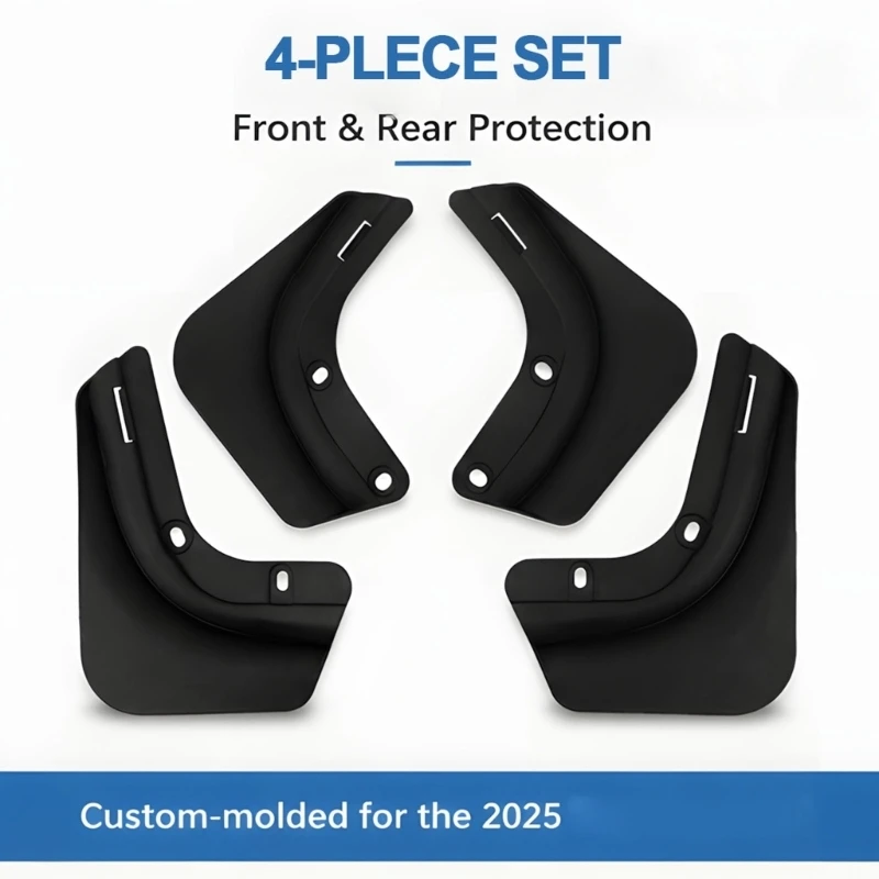 M76E Flexible TPE Mud Flaps For 2025 MY, Effective Splashes Enhances Durability For Rough Roads, Easy