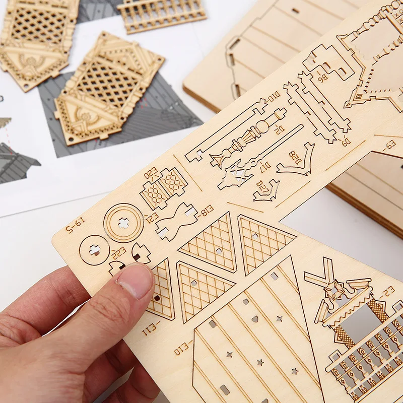 مجموعة تشغيل رخامية خشبية ثلاثية الأبعاد من OUZEY، مجموعات مكعبات بناء ألغاز DIY للبالغين والمراهقين، لعبة جذعية تعليمية وهدية فريدة من نوعها