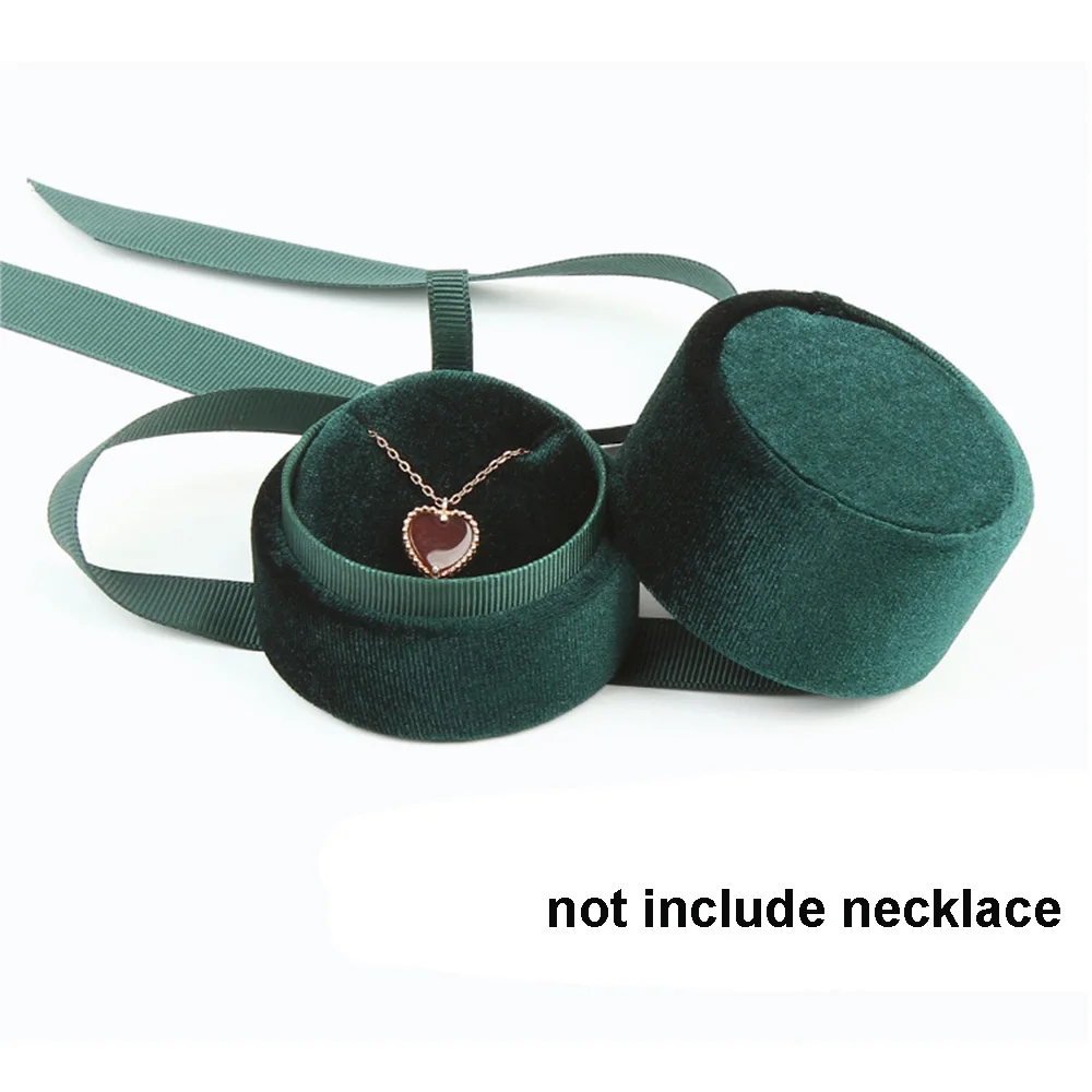 

Pink Color Packaging Gift Box Velvet Necklace Engagement Ring Displays Box Fashion Accessories Jewelry Display Jewelry Box
