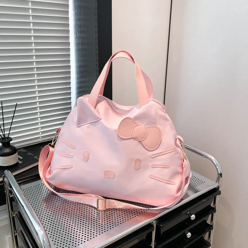 

Sanrio messenger bag new hello kitty large capacity travel essential storage bag cute girl handbag luggage storage shoulder bag