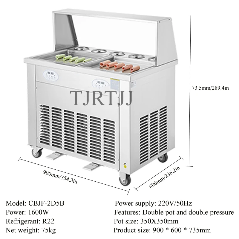 Hot Selling 220V Frozen Yogurt Fruit Milk Water Chocolate Ice Cream Roll Machine New Condition Fried Roll Ice Cream Machine