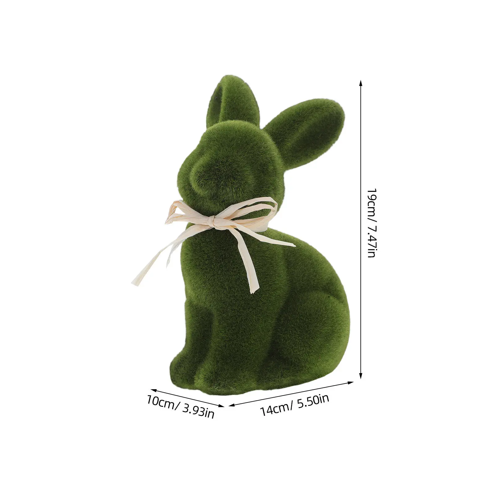 Realistic Flocked Bunny Rabbit Statue Easter Decoration for Indoor Outdoor Garden Party Wedding Birthday Home Desktop Landscape