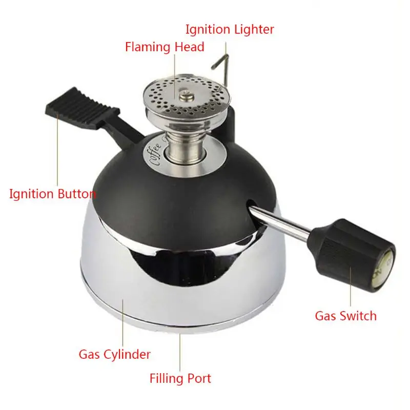 Mini Tabletop Gas for Burner With Ceramic Flame for Head For Siphon Sypho