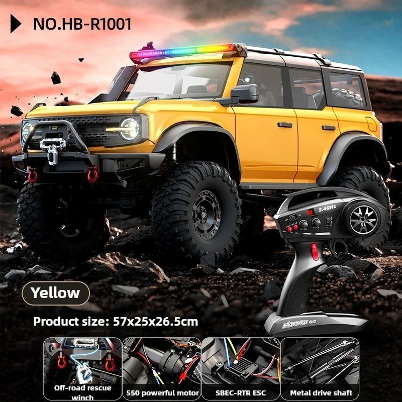 R1011 RC Climbing Car 1/10 Professional Simulated Climbing Off-road Vehicle Electric Remote Control Model Car with Light Toy