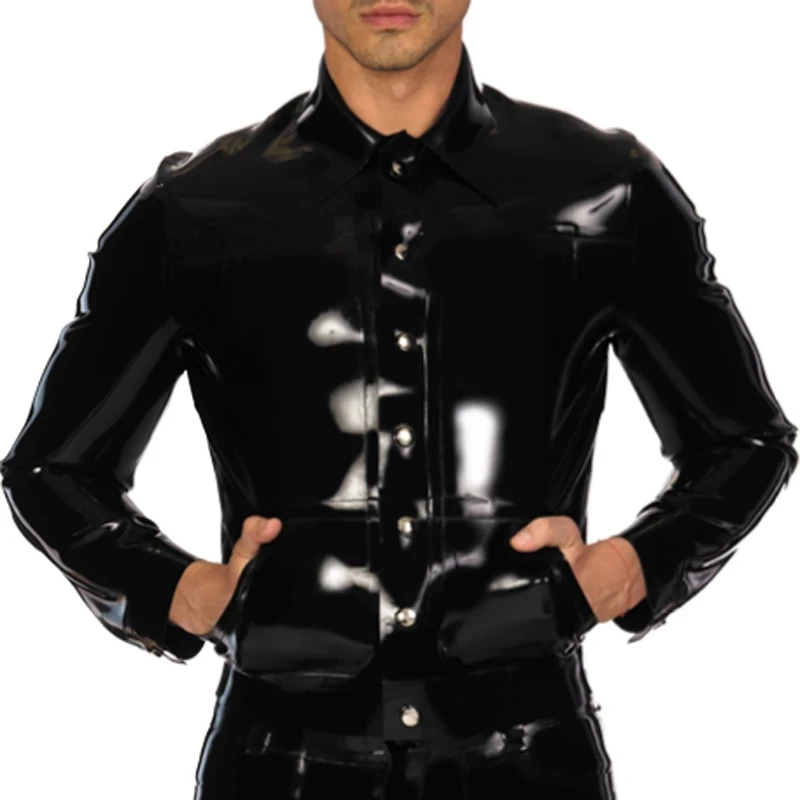 

0.6mm Sexy Latex Jackets Rubber Coat for Men Wear Cosplay Costume