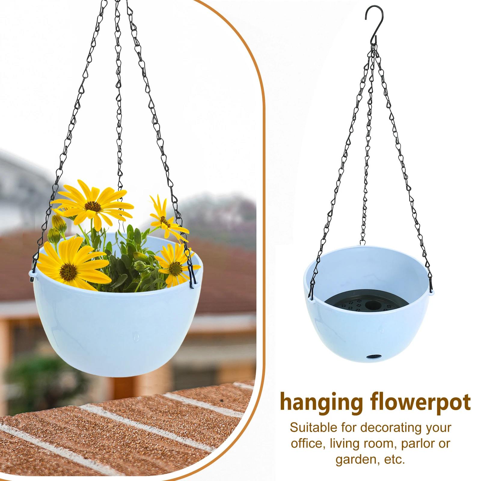 

Functional Self-Watering Hanging Planter Flower Pot Ideal For And Violets