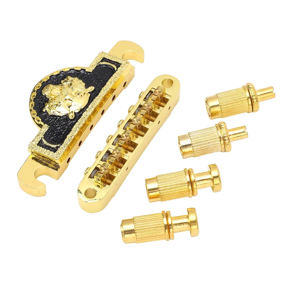 Stylish Metal Material Electric Guitar Bridge Lion Pattern Golden/Silver Guitar Tailpiece Guitar Parts For Electric Guitar