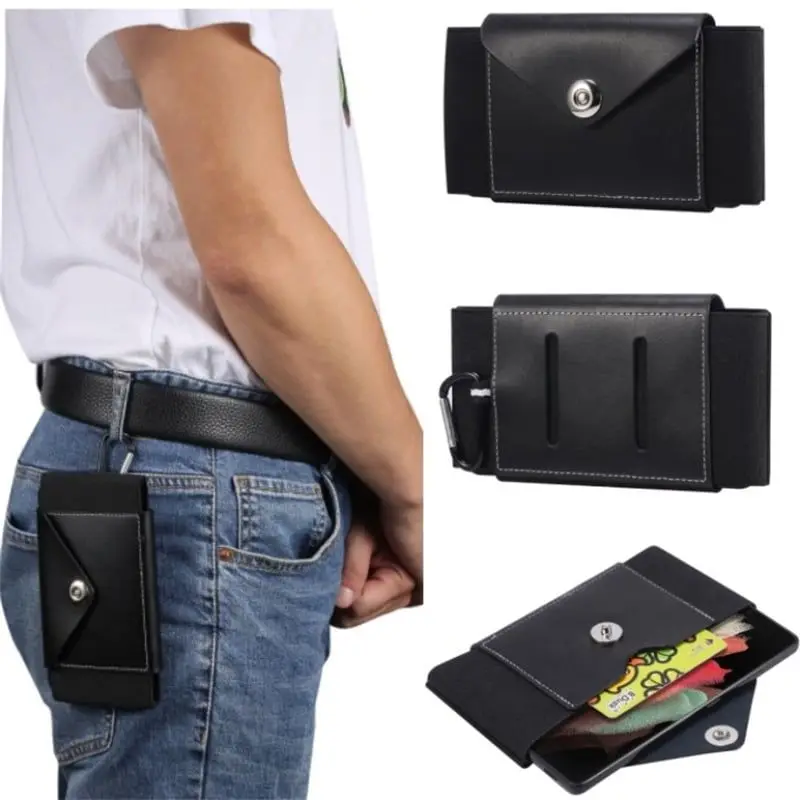 Invisible Anti-theft pas elastyczny torba moda męska wielofunkcyjny mała torebka nerka skórzany pasek paczka portfel moneta torebka Case