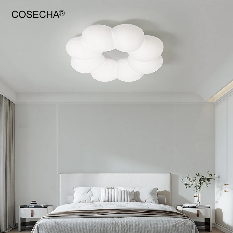 

Crean White Ceiling Chandelier Bedroom Surface Mounted Cloud Ceiling Lamp Modern Led Art Deco Ceiling Light For Home Kitchen