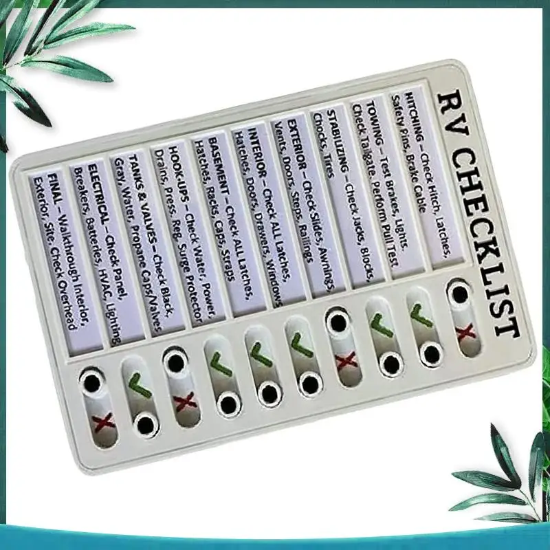 YSS-3X RV Checklist Memo Plastic Board, Detachable And Reusable Creative Memo Checklist For Check Items And Form