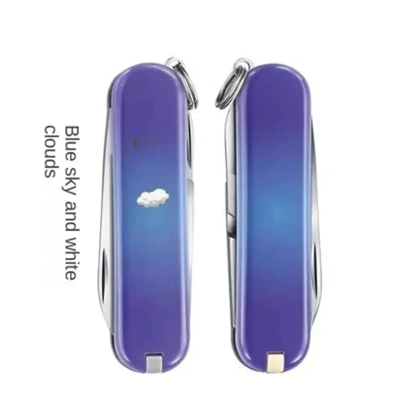 Mini Multifunctional Folding Knife 7 Functions Pocket Size Tool with Key Ring for Everyday Carry