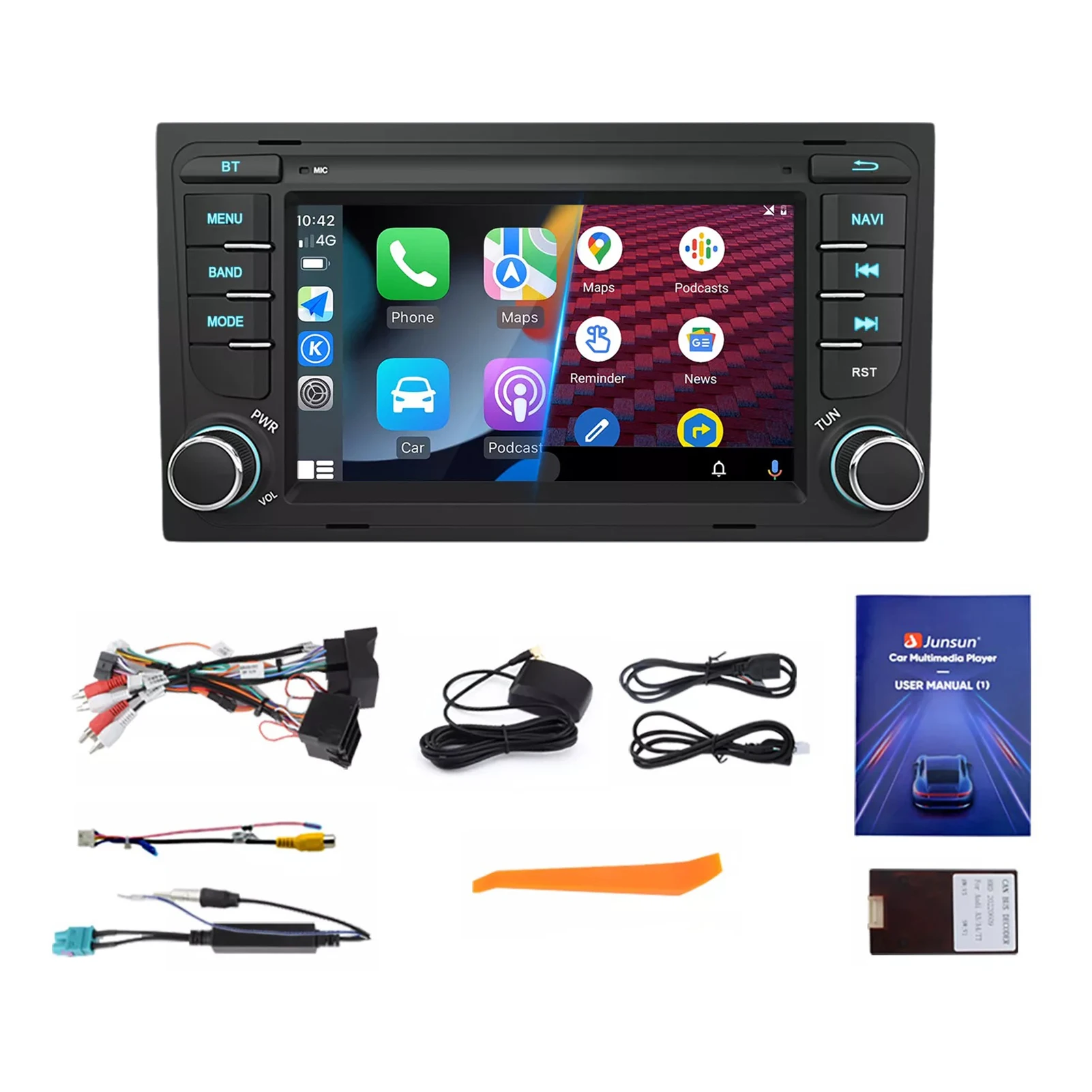 

Carplay Android Auto 7" Car Multimedia Radio For Audi A4 8E 8H B6 B7 2000-2009 Navigation GPS Bluetooth
