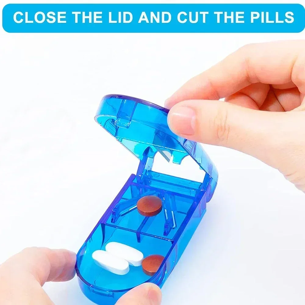 Pill Cutter and Splitter with Dispenser,Easy Cut Pills for Tablet Vitamin and Big Medicine,Clean Split Tablets Into Half Quarter