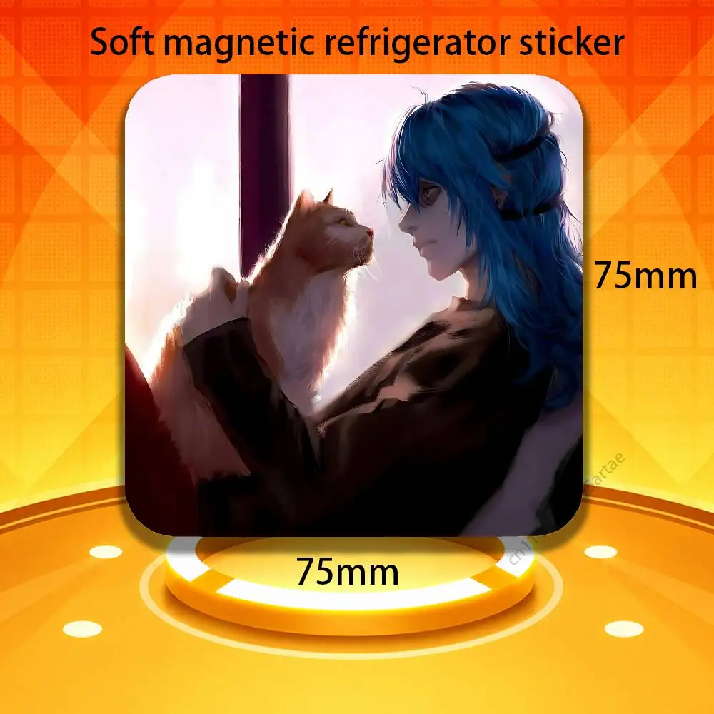 S-Sally Face Sal Fridge Magnet Personalized Magnetic Durable Plastic Square Picture Surface Fridge Magnets