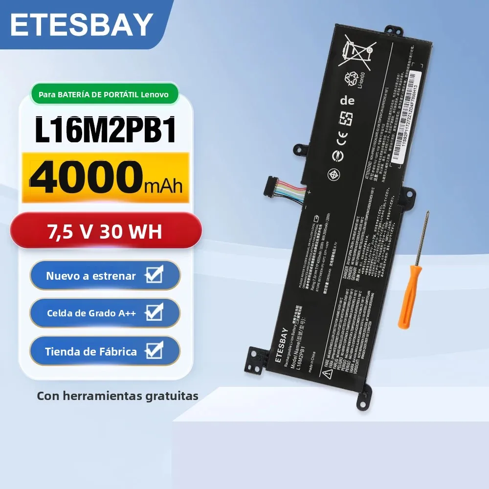 Batería para ordenador portátil ETESBAY L16M2PB1 30WH para Lenovo IdeaPad 320-14IKB 320-14ISK 320-15IKB Series L16L2PB1 L16C2PB1 L16C2PB2 L16S2PB2