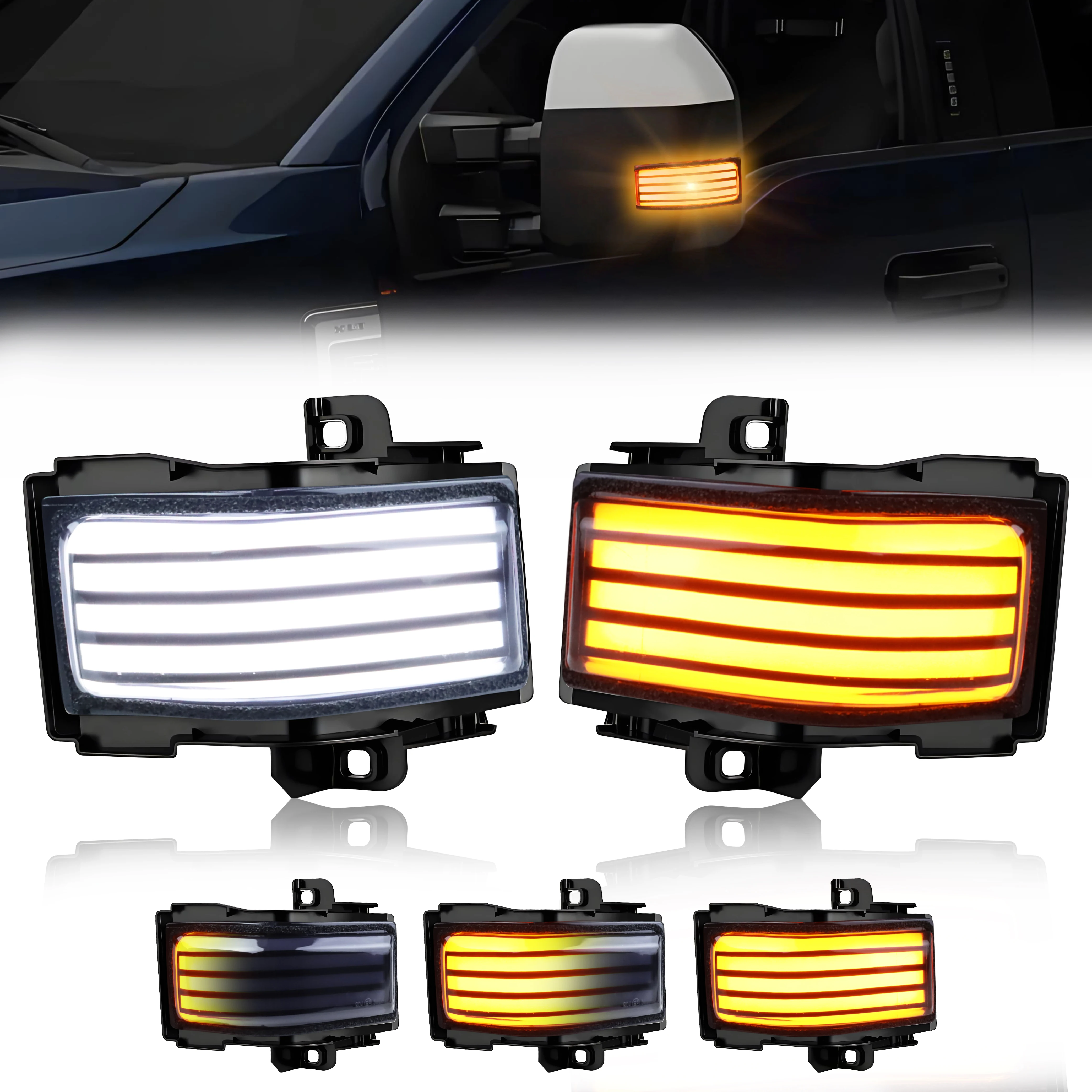 

2Pcs Side Mirror Light Turn Signal Light Sequential LED For 2017 2018 2019 2020 2021-2023 Ford Super Duty F250 F350 F450 F550