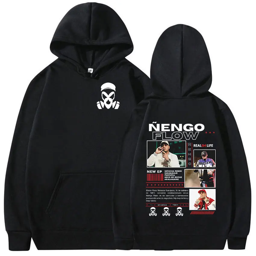 Rapper NENGO FLOW PEAL G4 LIFE Album 2025 Hoodie Men's Gothic Hip Hop Pullover Sweatshirt Vintage Long Sleeve Hoodies Streetwear